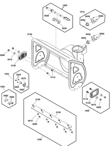 Auger Housing Group Diagram and Parts List for 1697184-00-1027LD 2019 Briggs and Stratton Snow Blower